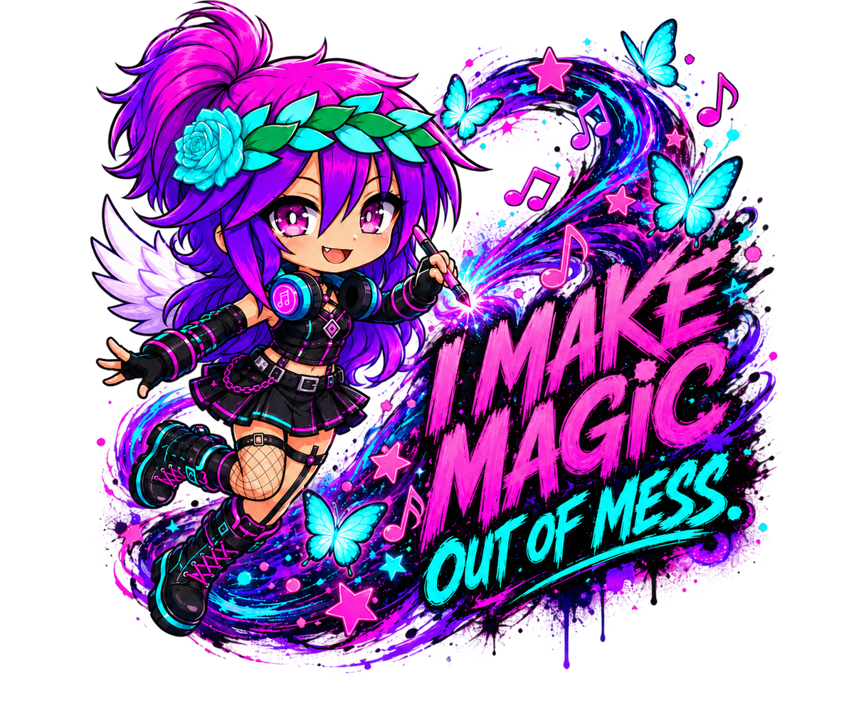 Kita Make Magic Out of Mess sticker artwork