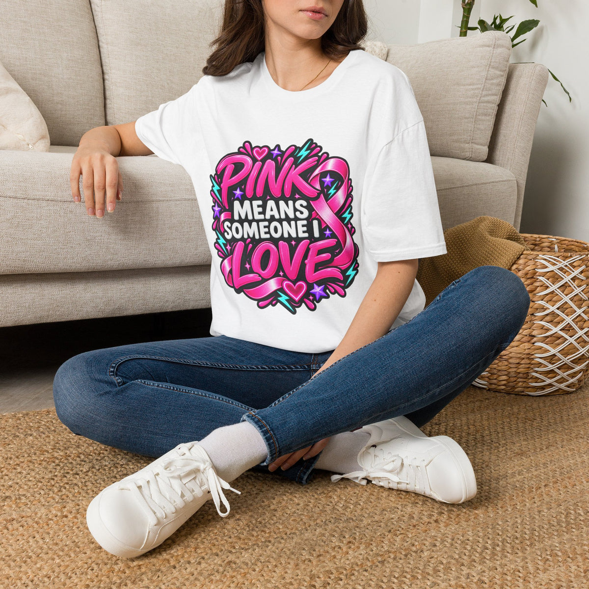 Pink Means Someone I Love Graphic T-Shirt