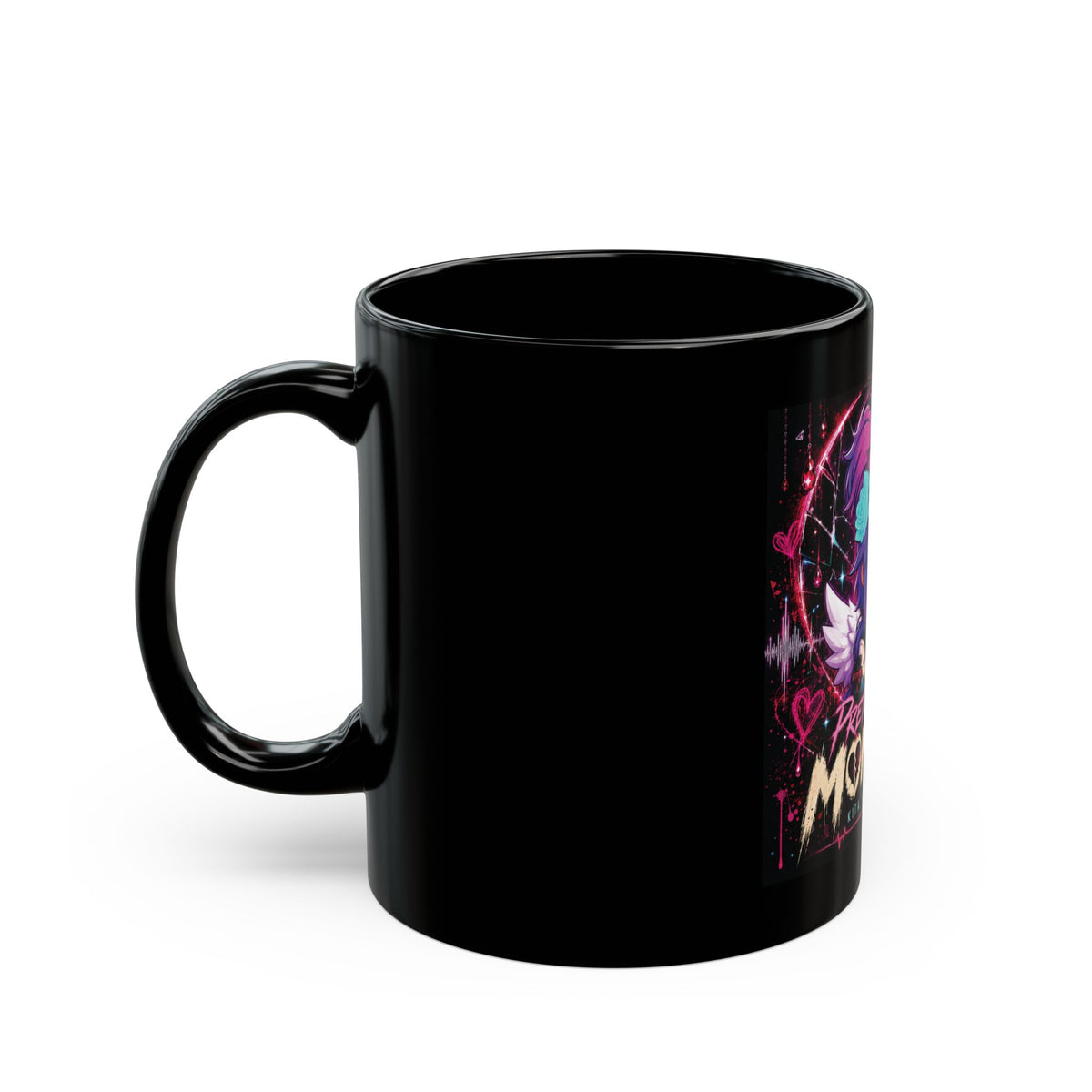 Pretty Little Monster Black Mug - Cute Chibi Gothic Anime Coffee Cup (11oz/15oz)