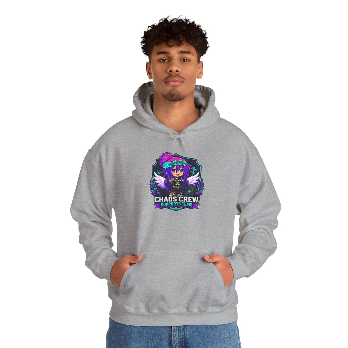 Chaos Crew Anime Skull Hoodie - 'Chaos Crew' Gaming Streetwear