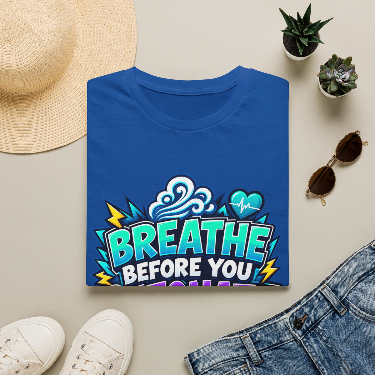 Breathe Before You Detonate Graphic T-Shirt - Relaxation & Stress-Relief Tee