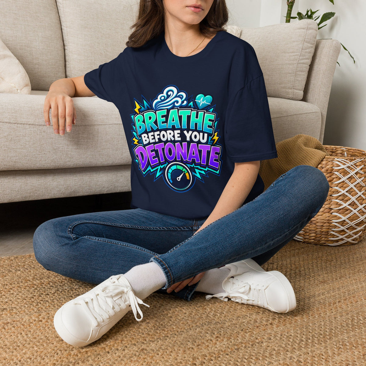 Breathe Before You Detonate Graphic T-Shirt - Relaxation & Stress-Relief Tee