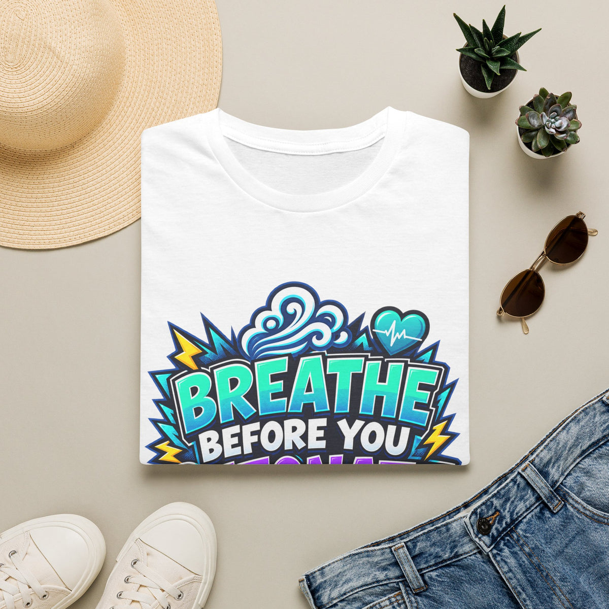 Breathe Before You Detonate Graphic T-Shirt - Relaxation & Stress-Relief Tee