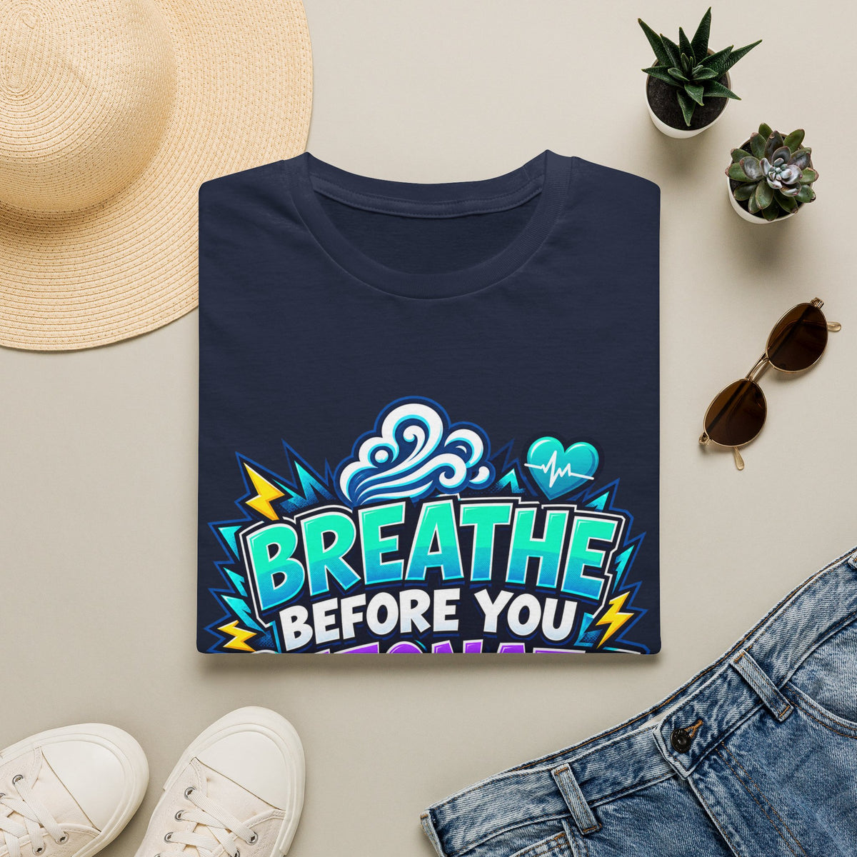 Breathe Before You Detonate Graphic T-Shirt - Relaxation & Stress-Relief Tee