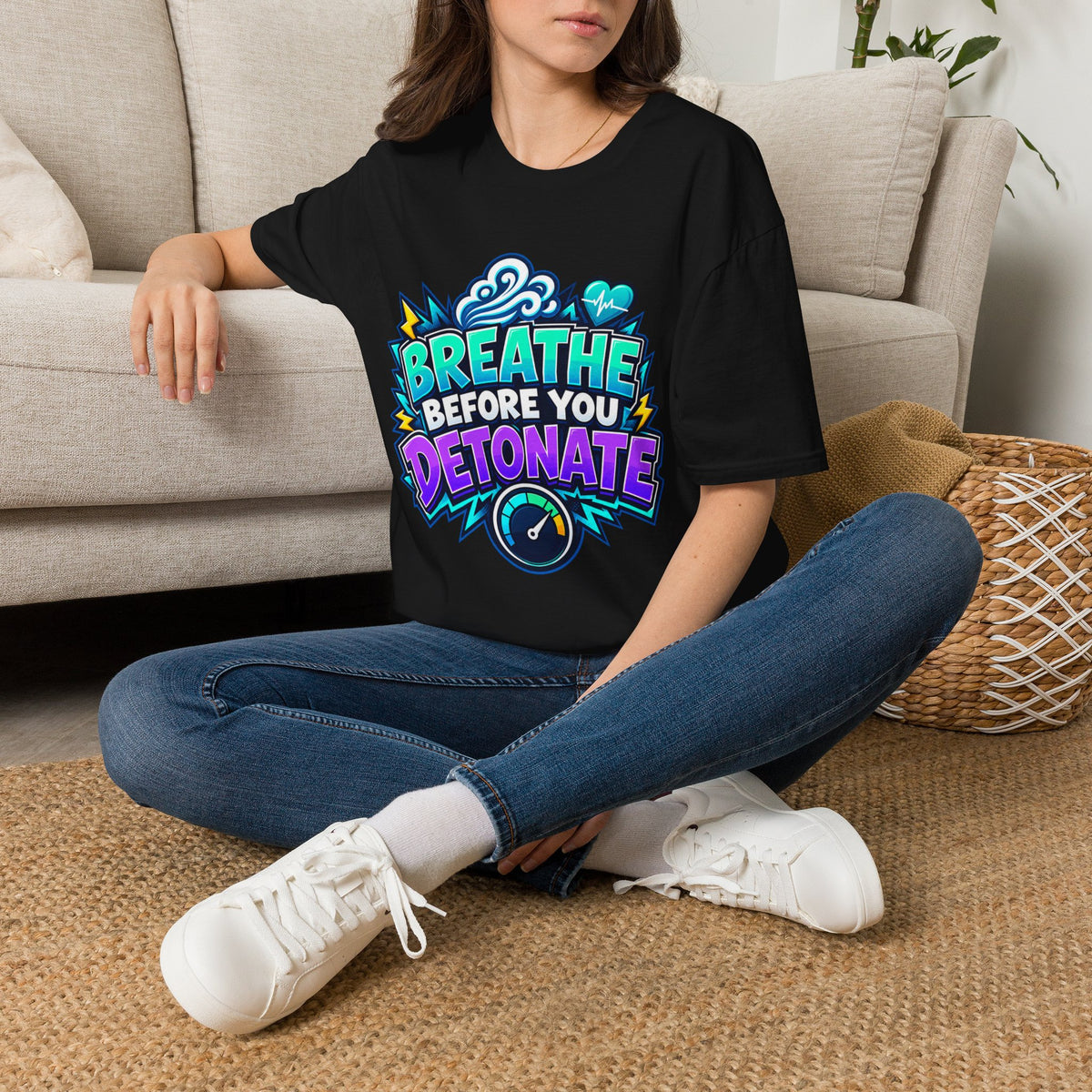 Breathe Before You Detonate Graphic T-Shirt - Relaxation & Stress-Relief Tee