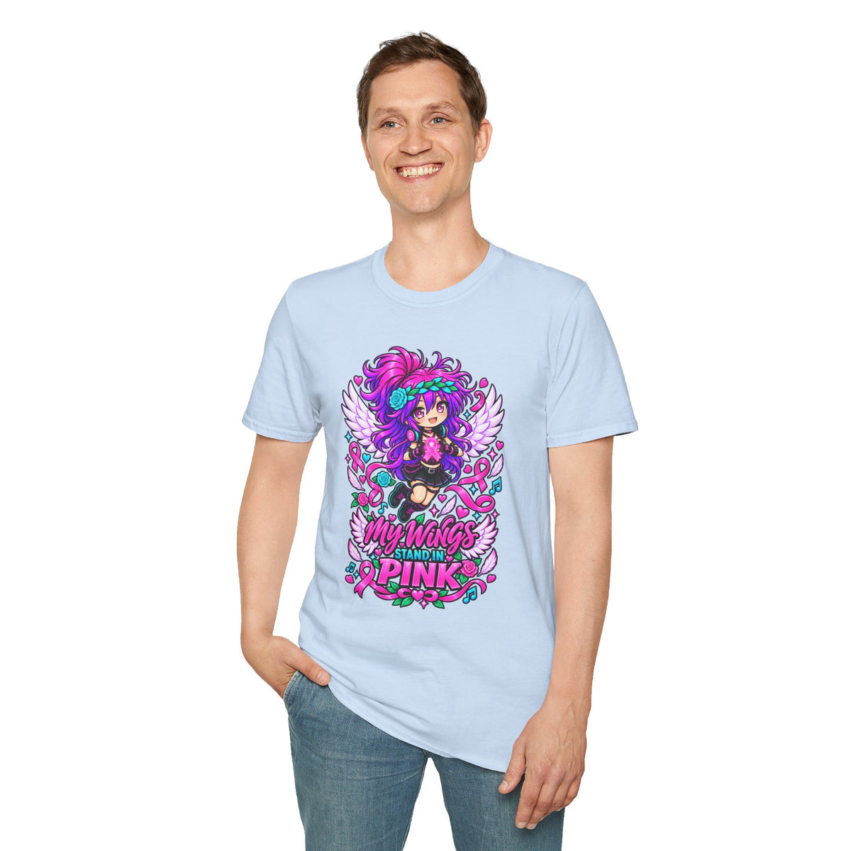My Wings Stand in Pink Graphic T-Shirt