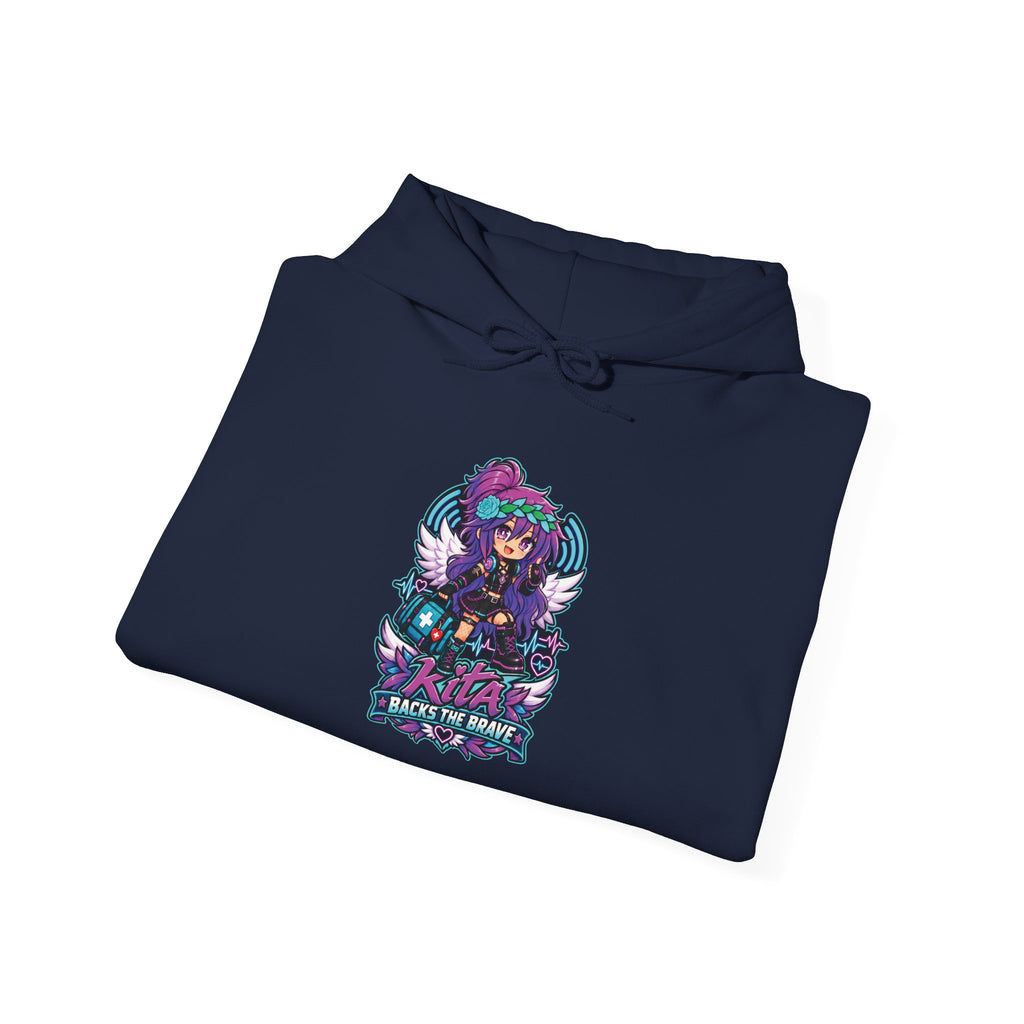 Gothic Angel Gaming Hoodie - "Save the Brave" Graphic Pullover