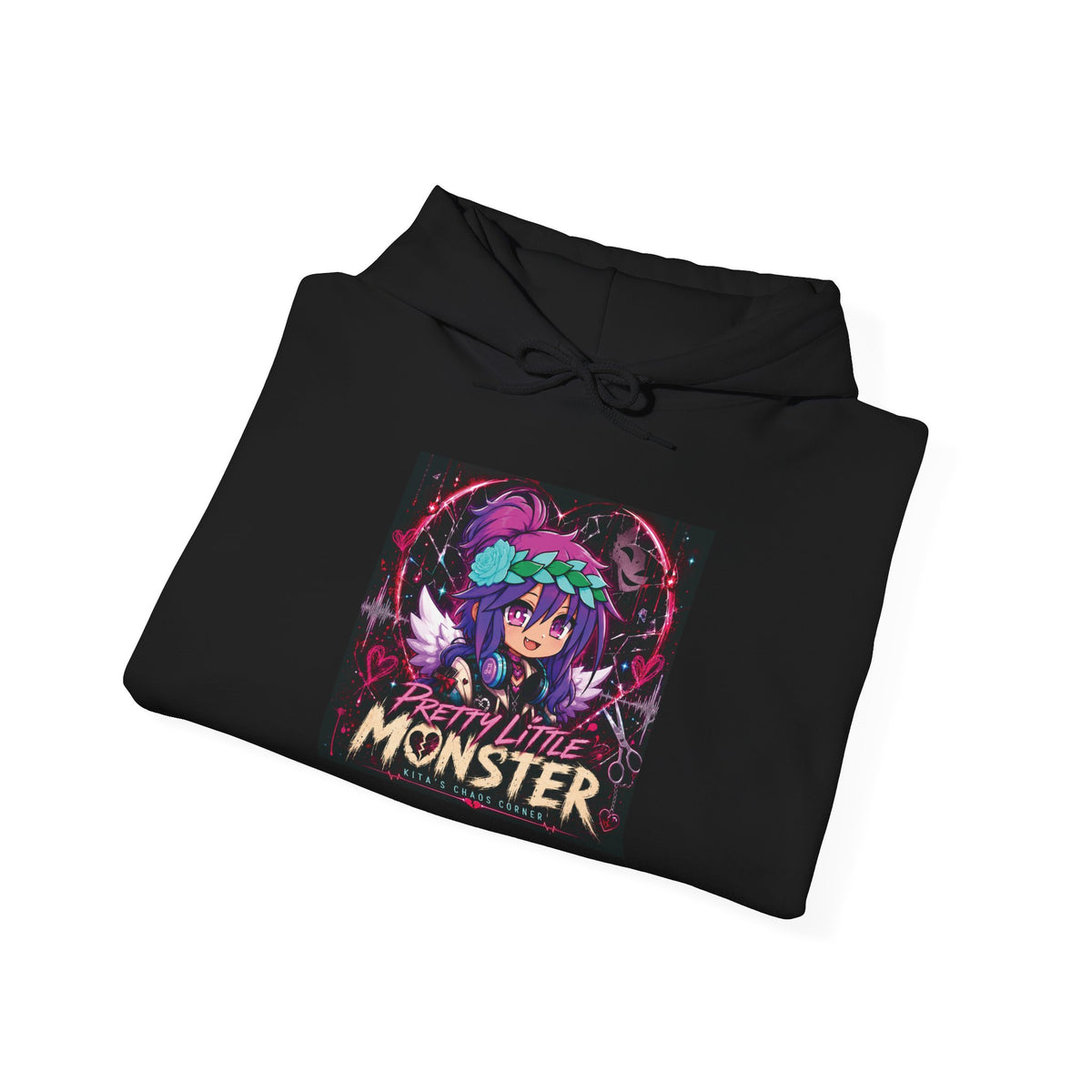 Monster Anime Girl Hoodie - "Monstermind" Retro Neon Graphic Sweatshirt