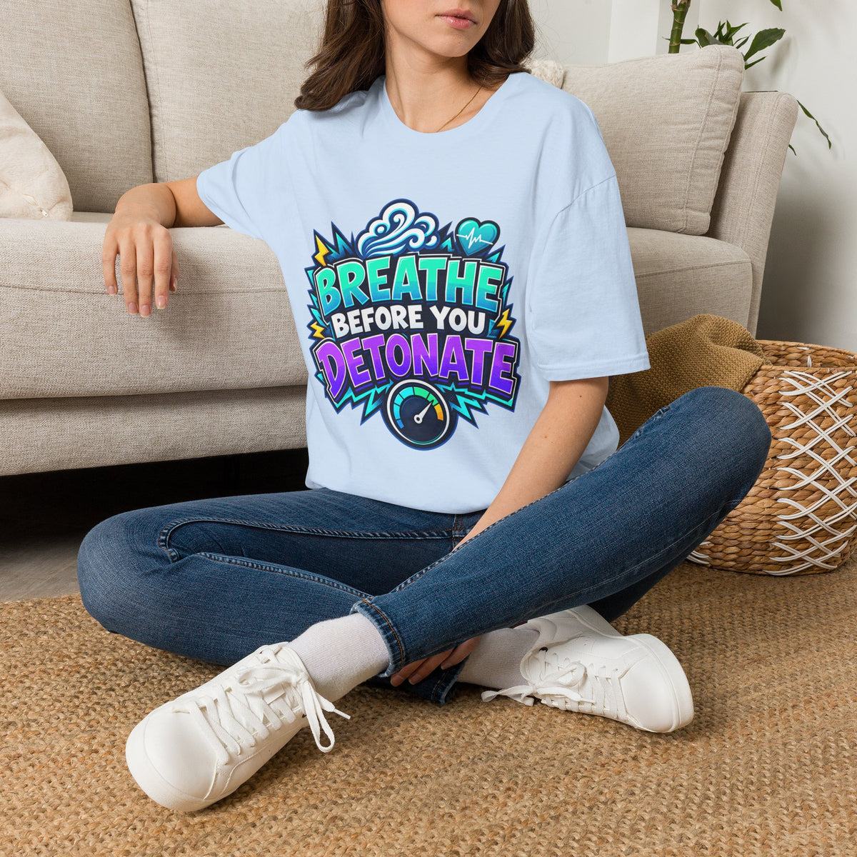 Breathe Before You Detonate Graphic T-Shirt - Relaxation & Stress-Relief Tee