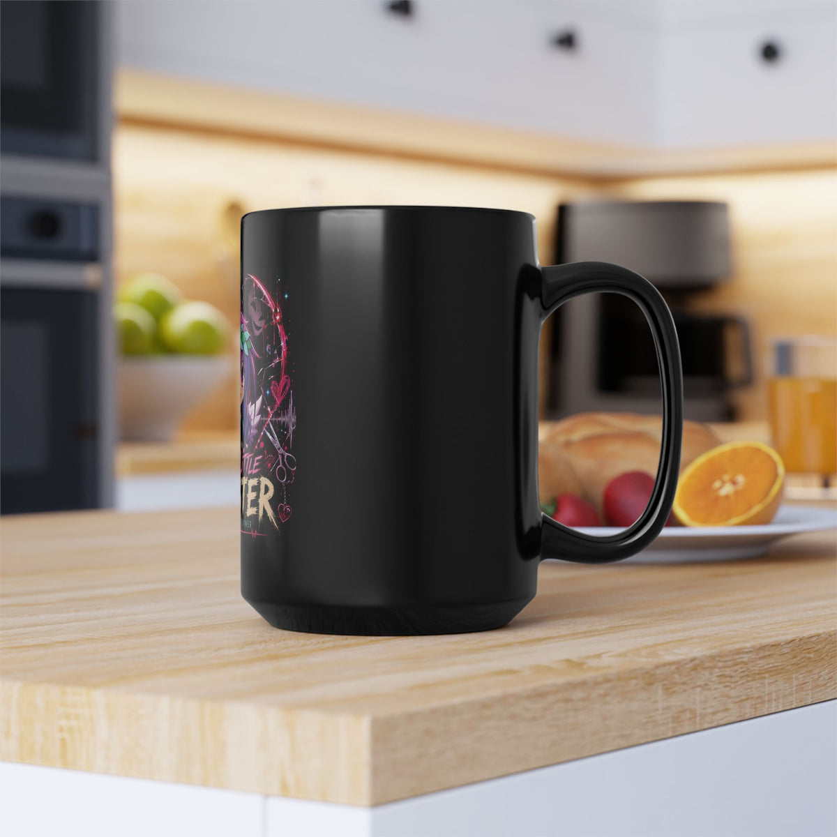 Pretty Little Monster Black Mug - Cute Chibi Gothic Anime Coffee Cup (11oz/15oz)