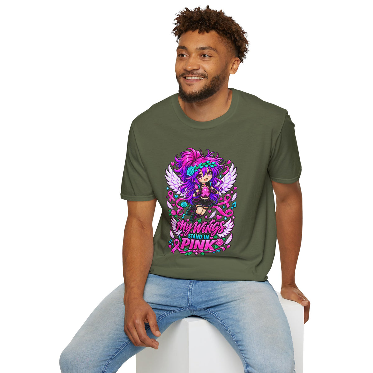 My Wings Stand in Pink Graphic T-Shirt