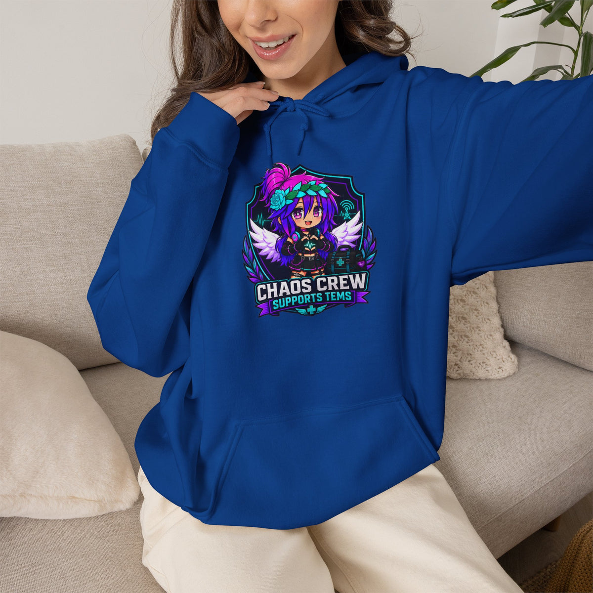 Chaos Crew Anime Skull Hoodie - 'Chaos Crew' Gaming Streetwear