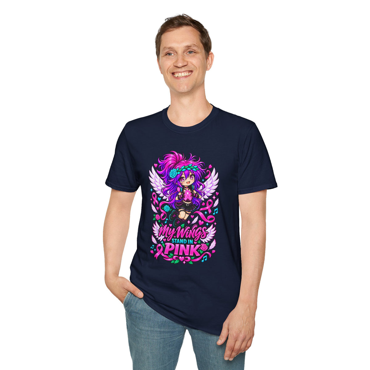 My Wings Stand in Pink Graphic T-Shirt