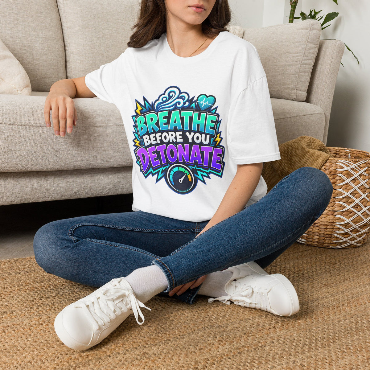 Breathe Before You Detonate Graphic T-Shirt - Relaxation & Stress-Relief Tee