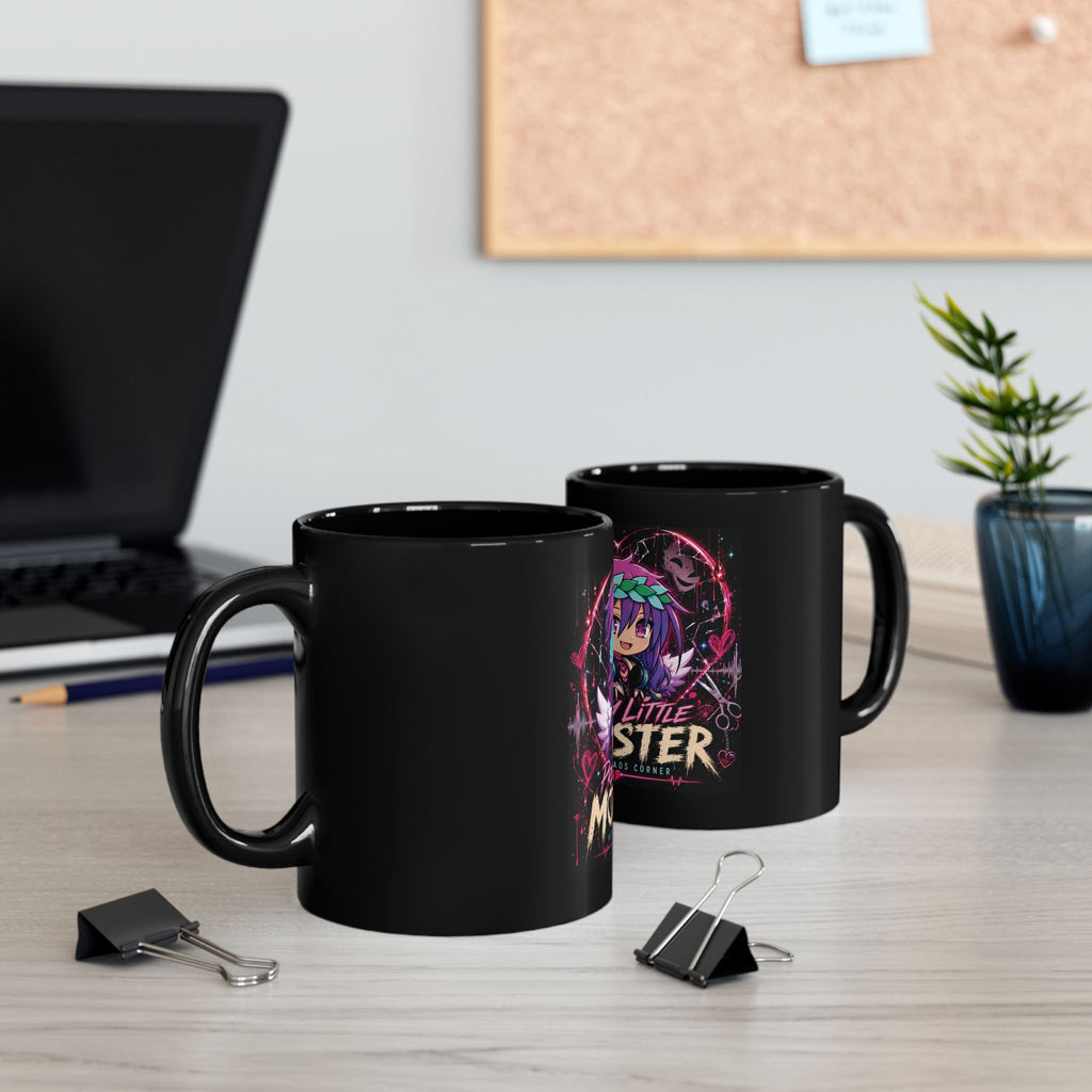 Pretty Little Monster Black Mug - Cute Chibi Gothic Anime Coffee Cup (11oz/15oz)