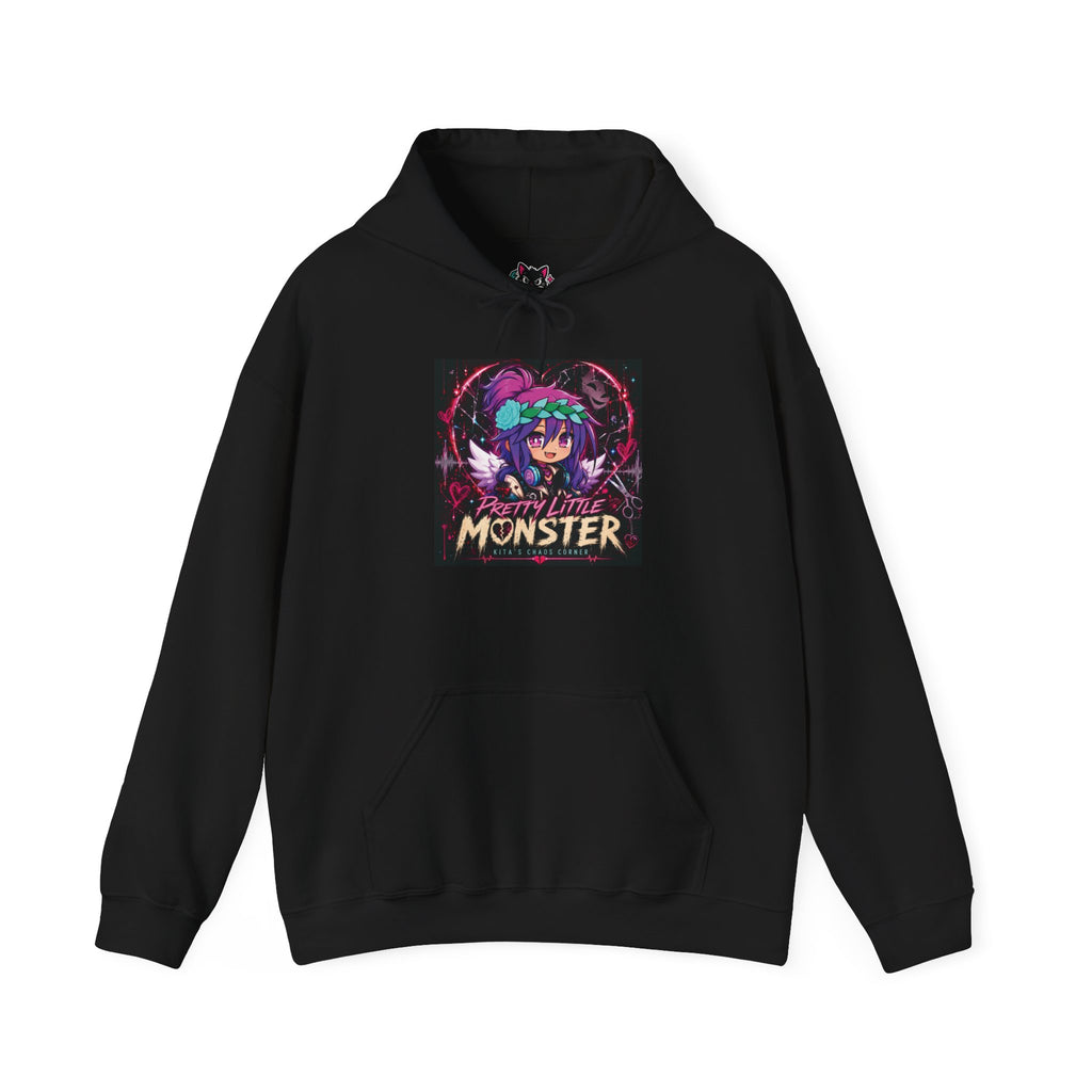 Monster Anime Girl Hoodie - "Monstermind" Retro Neon Graphic Sweatshirt