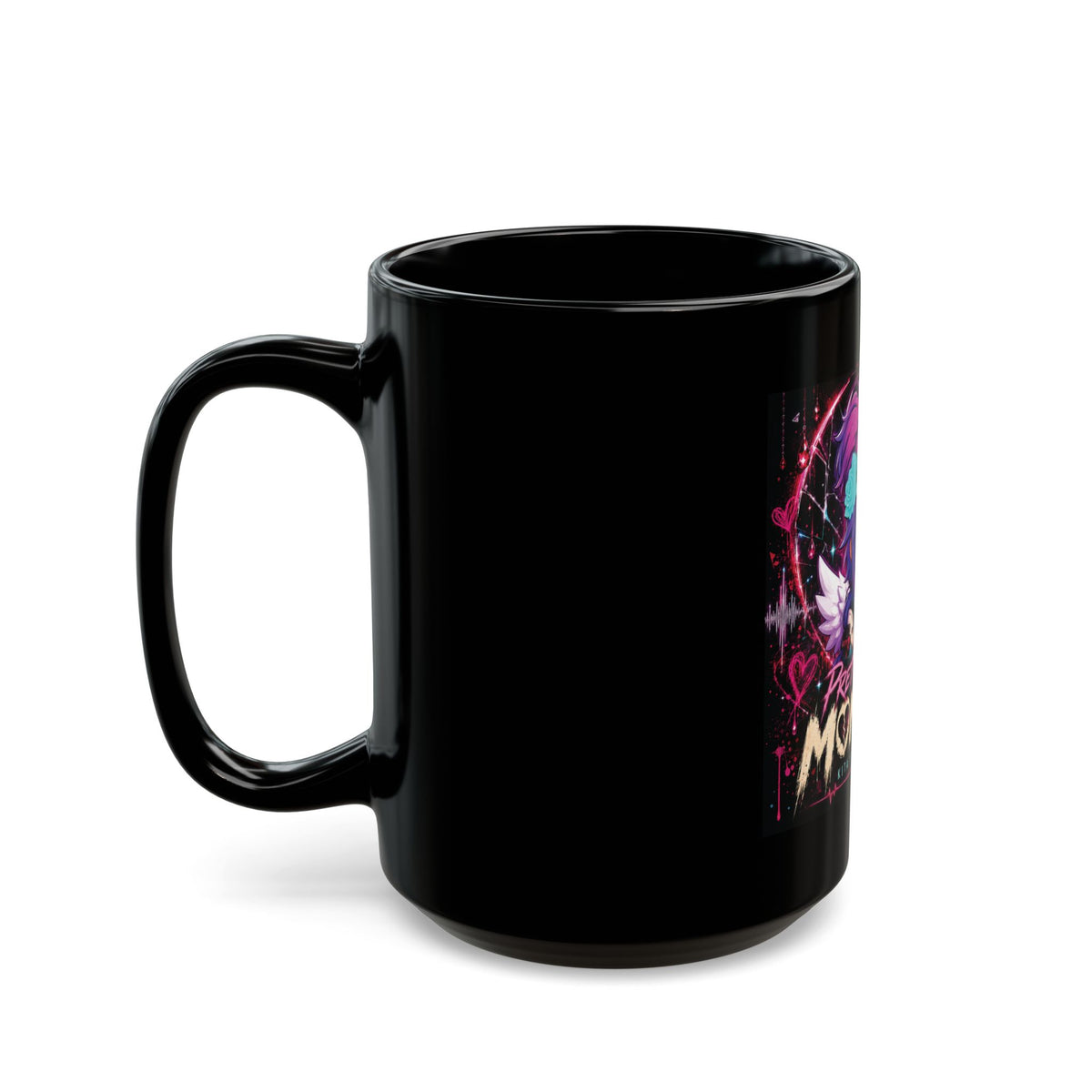 Pretty Little Monster Black Mug - Cute Chibi Gothic Anime Coffee Cup (11oz/15oz)