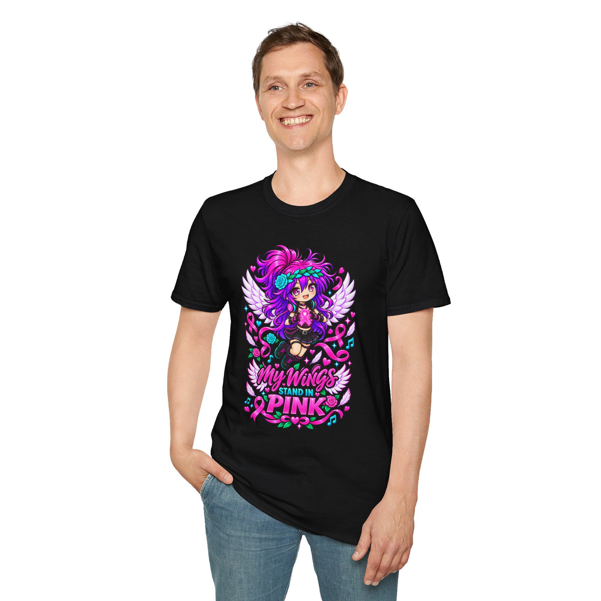 My Wings Stand in Pink Graphic T-Shirt