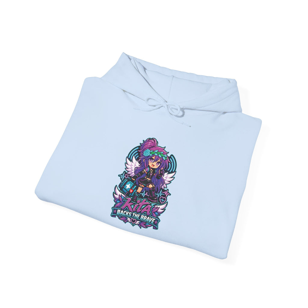 Gothic Angel Gaming Hoodie - "Save the Brave" Graphic Pullover