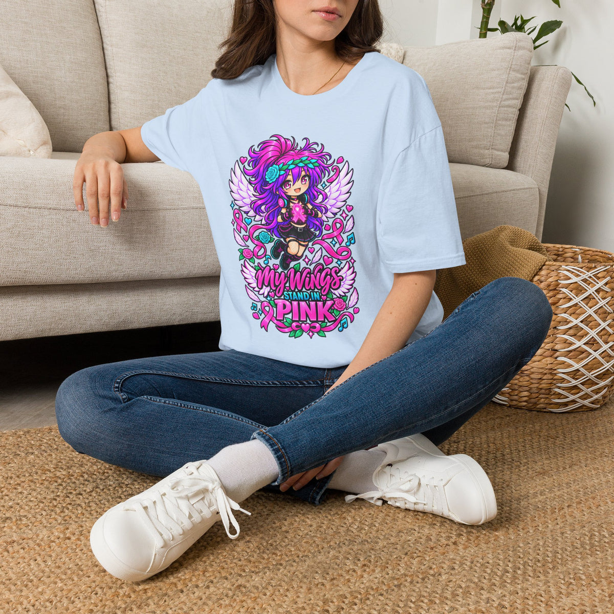 My Wings Stand in Pink Graphic T-Shirt