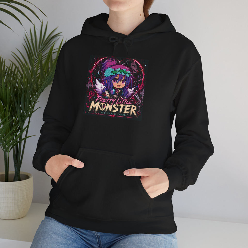 Monster Anime Girl Hoodie - "Monstermind" Retro Neon Graphic Sweatshirt