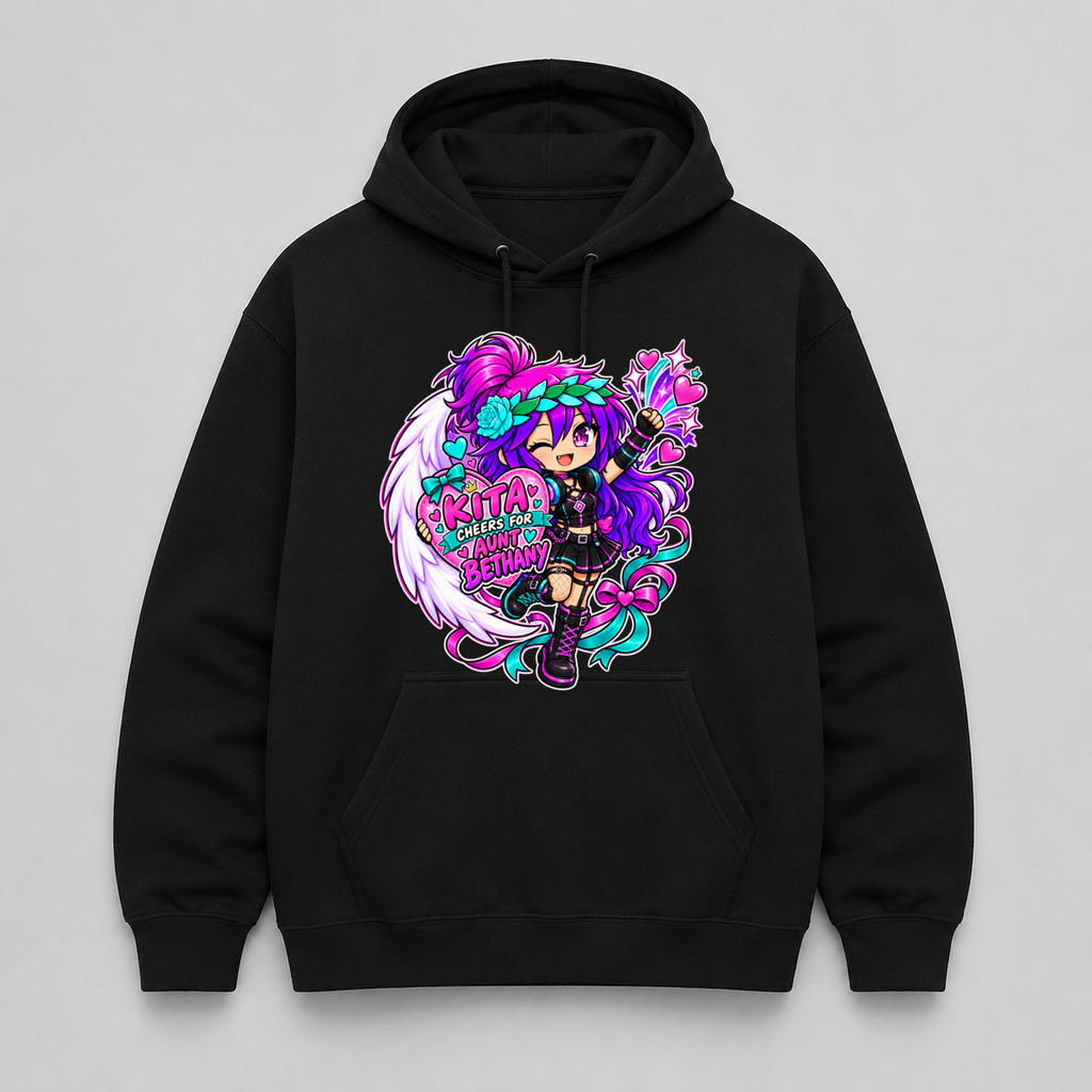 Kita Cheers for Aunt Bethany Pullover Hoodie mockup