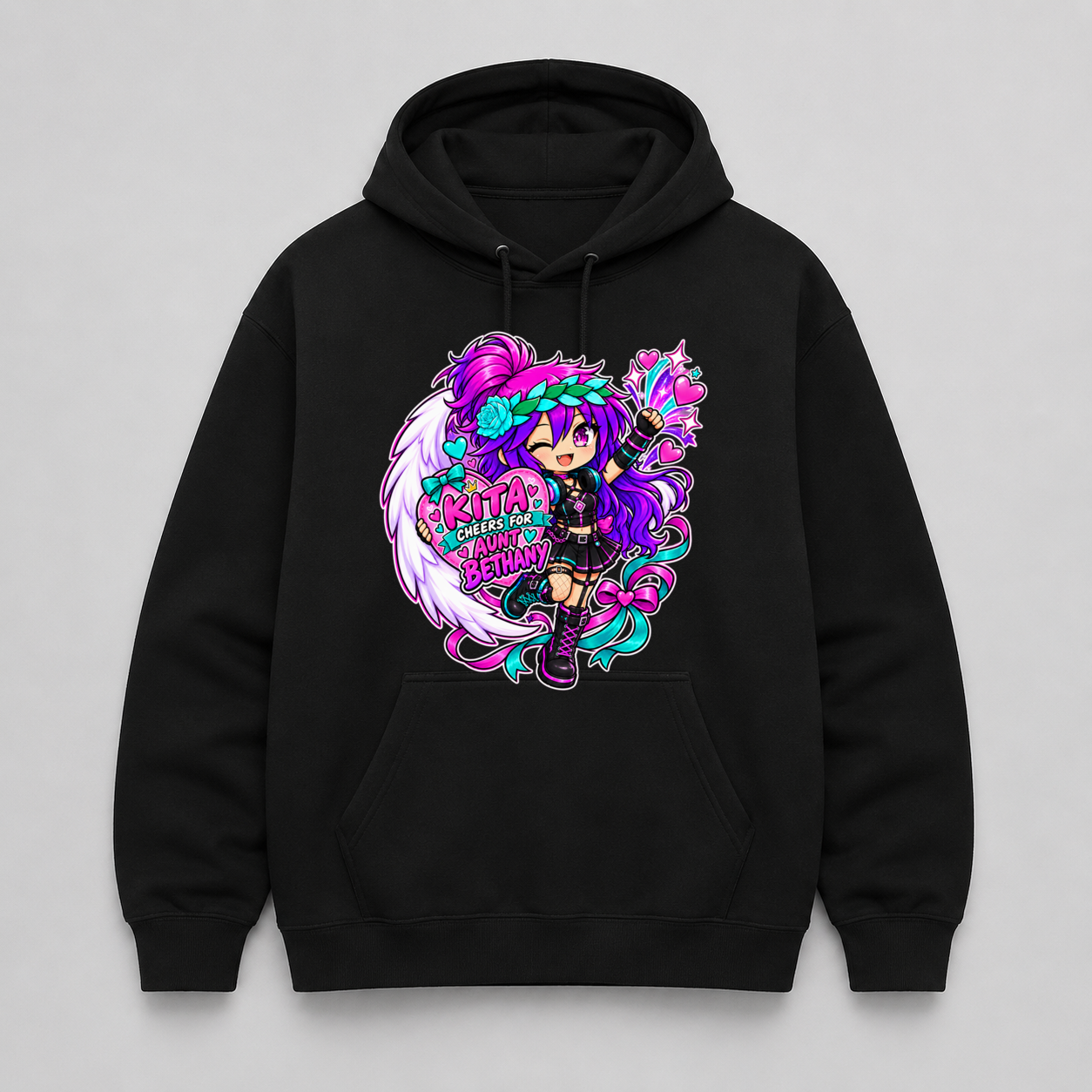 Kita Cheers for Aunt Bethany Pullover Hoodie mockup