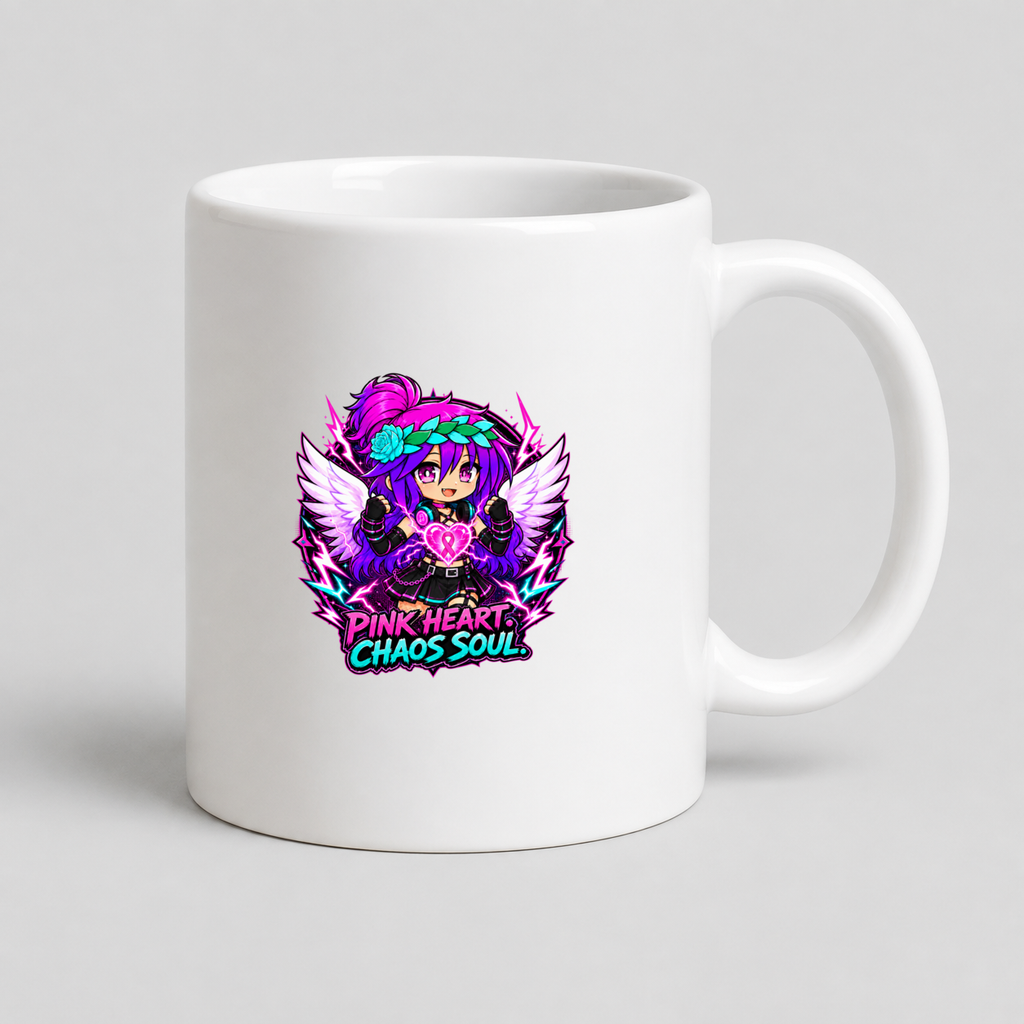 Pink Heart. Chaos Soul. Coffee Mug mockup