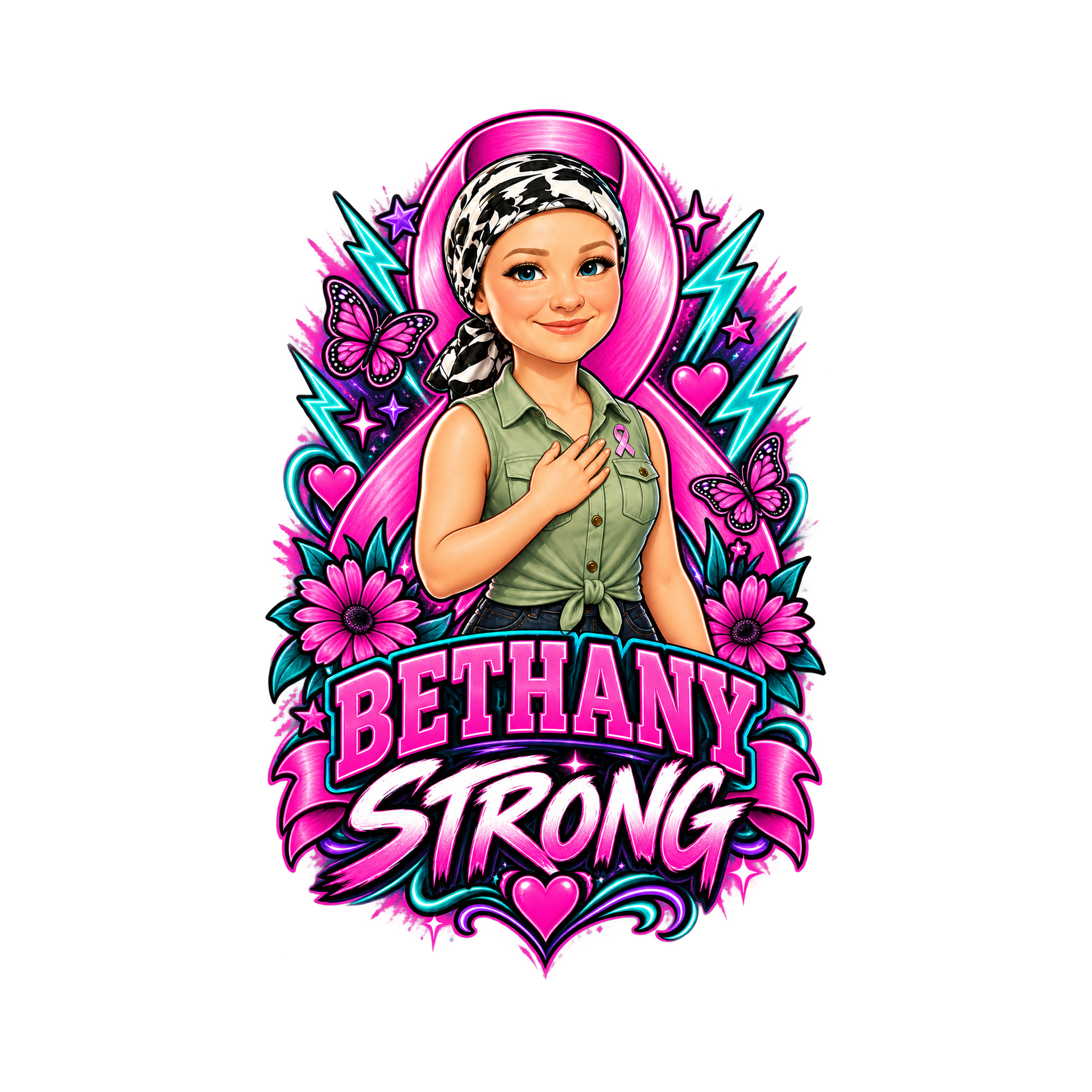 Bethany Strong unisex T-shirt breast cancer support design