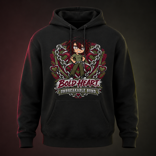 BFF Bold Heart Unbreakable Bond pullover hoodie mockup