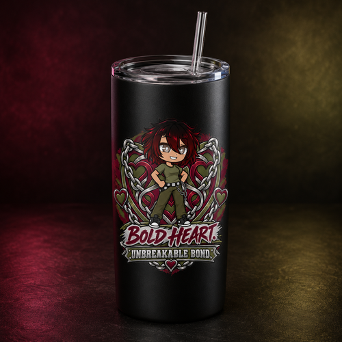 BFF Bold Heart Unbreakable Bond 20 oz tumbler mockup