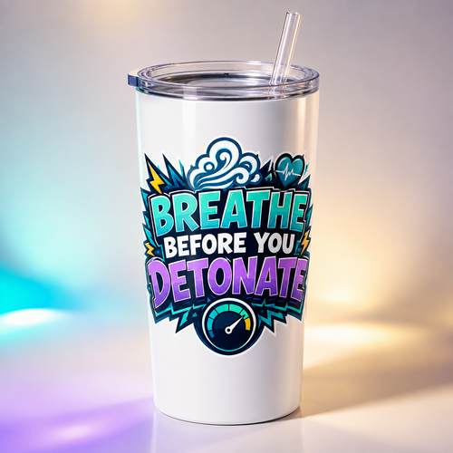 Breathe Before You Detonate TEMS support tumbler mockup