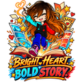 Bright Heart Bold Story notebook artwork