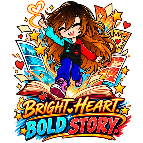 Bright Heart Bold Story notebook artwork
