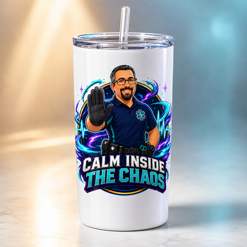 Calm Inside the Chaos TEMS support tumbler mockup