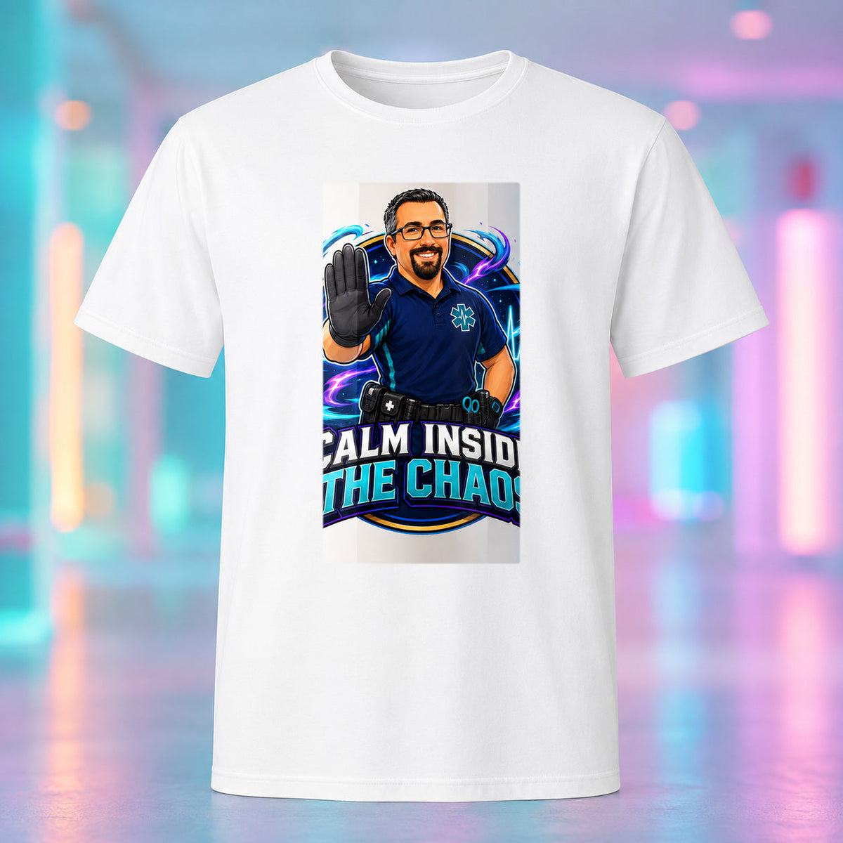 Calm Inside the Chaos - TEMS Support Graphic T-Shirt product mockup