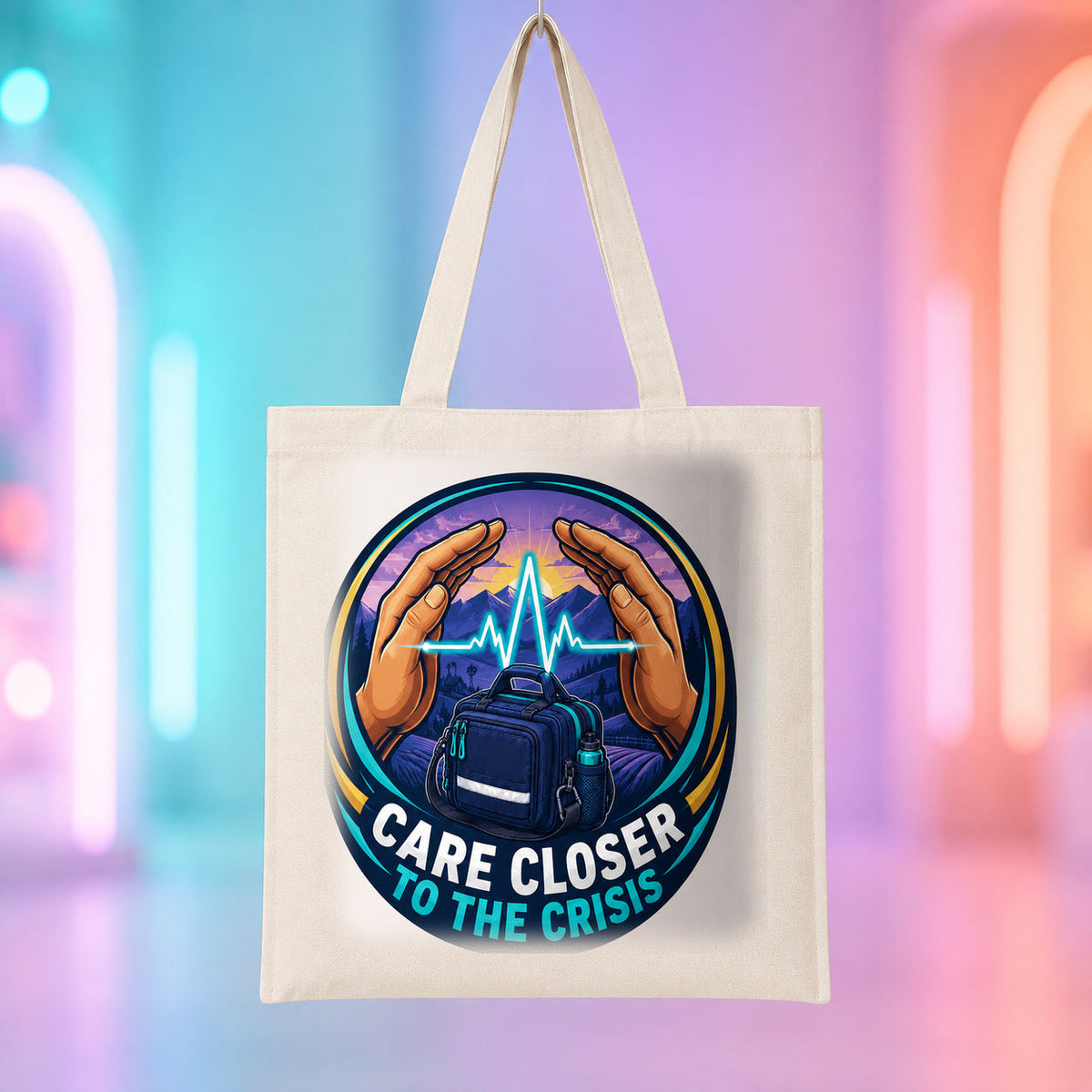 Care Closer to the Crisis - TEMS Support Tote Bag product mockup