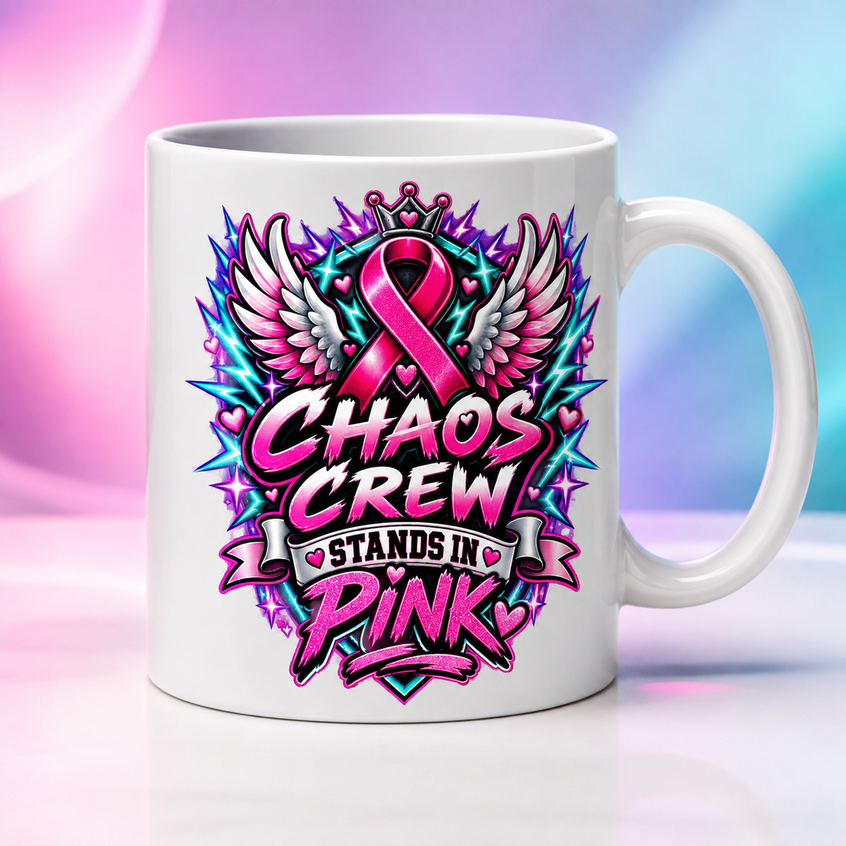 Chaos Crew Stands in Pink — Mug digital product mockup