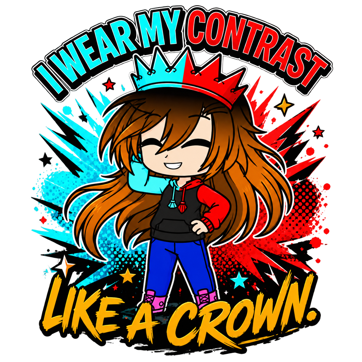 Contrast Like a Crown water bottle artwork