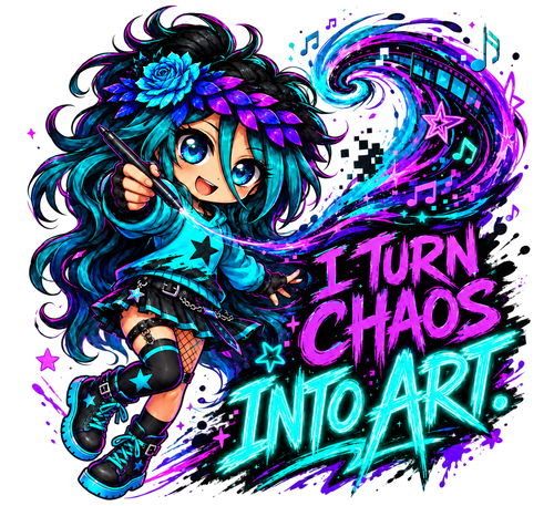Dark I Turn Chaos Into Art spiral notebook artwork