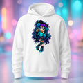 Dark - Teal Hair, Brave Heart, Big Dreams Pullover Hoodie product mockup