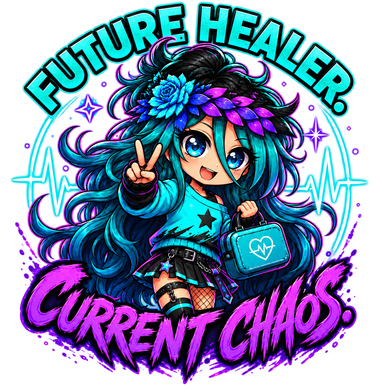 Dark Future Healer Current Chaos hoodie artwork