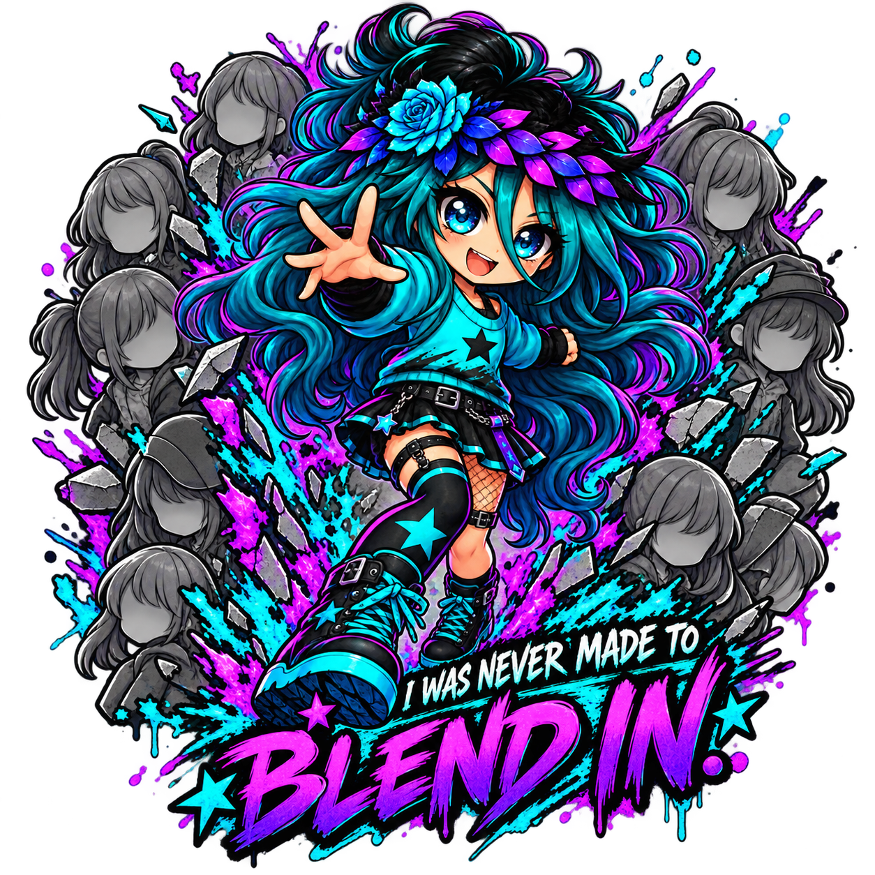 Dark I Was Never Made to Blend In graphic