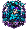 Dark Soft Heart Steel Spine art print