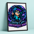 Dark Starry Eyes Unstoppable Mind poster mockup