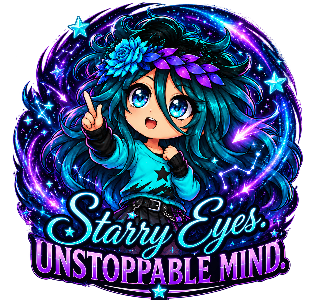 Dark Starry Eyes Unstoppable Mind poster artwork