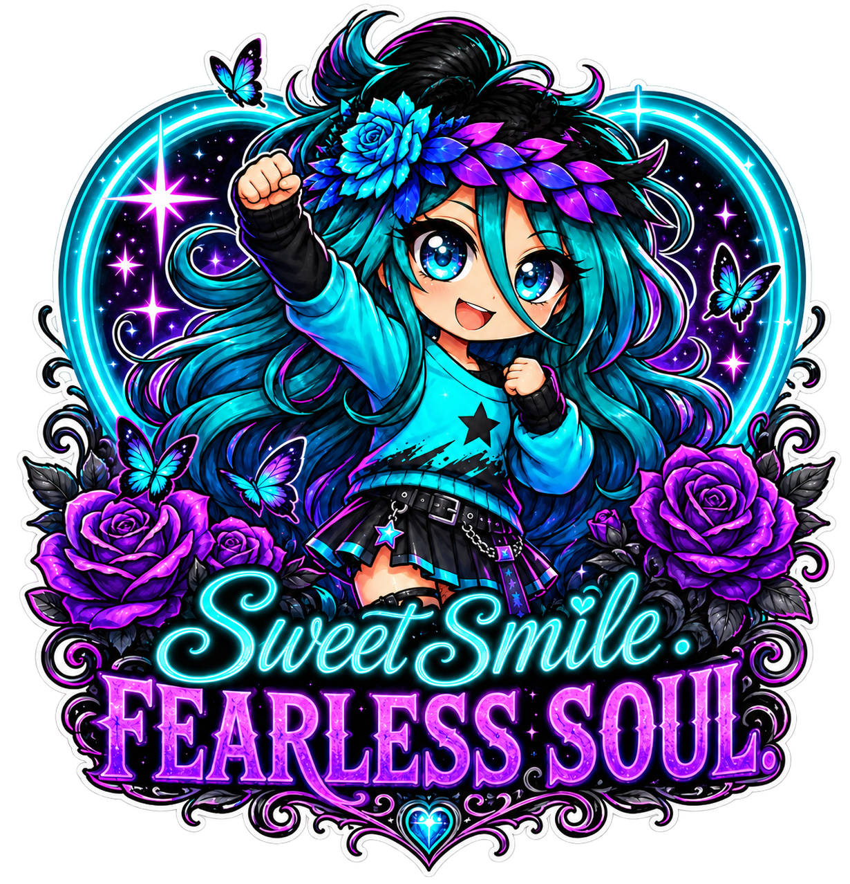 Dark Sweet Smile Fearless Soul phone case artwork