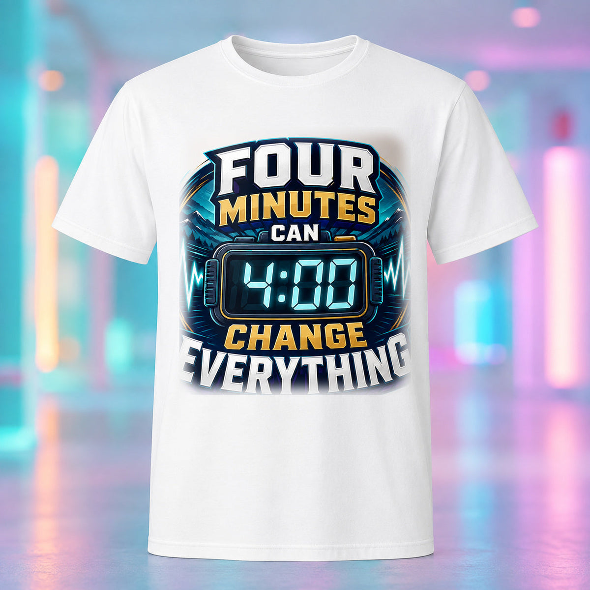 Four Minutes Can Change Everything - TEMS Support Graphic T-Shirt product mockup