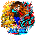 Half Sunshine Half Chaos tumbler artwork