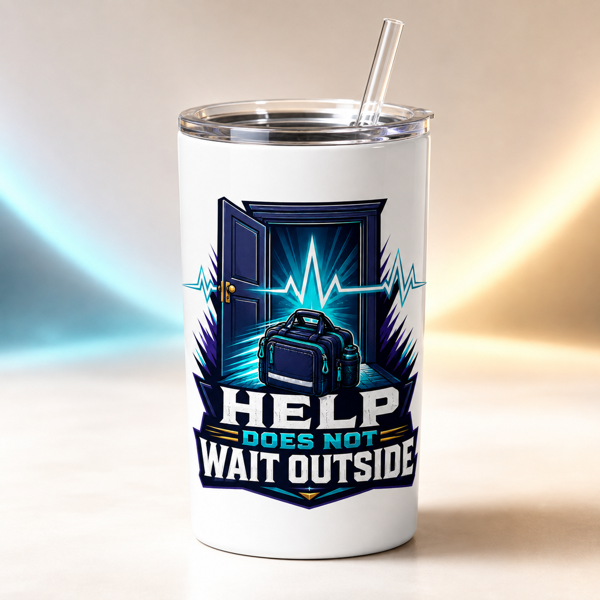 Help Does Not Wait Outside TEMS support tumbler mockup